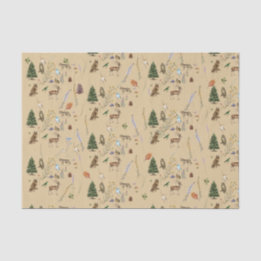 All Occasion Woodland Animals Plants Tan Tissue Paper