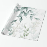 All Occasion Wrapping  Greyed Jade Green Botanical Paper<br><div class="desc">Wrapping Paper  | Greyed Jade Green Botanical - variations of Greyed Jade Green - muted jade green leaves - Fresh and simple - yet deliciously elegant. This is part of a design coordinated wedding suite collection and Baby Shower collection designed by WhimsicalArtwork™.</div>