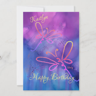All Occasions Dragonflies Birthday Notecard