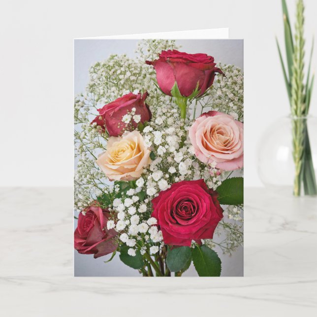 All Occasions Roses, 5" x 7" Folded Greeting Card (Front)