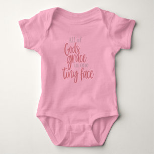 All of God's grace in one Tiny Face Baby Bodysuit