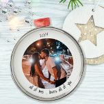 All of Me Loves All of You Cute Photo Metal Tree Decoration<br><div class="desc">Minimalist ornament with your custom photo and cute handwritten style typography. The template is set up ready for you to add your photo, which is displayed in a round, circle shape. If you have any problem with placement of your picture, try cropping it to a square before uploading. The sample...</div>