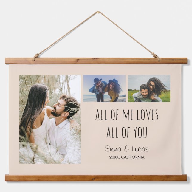 All of Me Loves All of You Photo Collage  Hanging Tapestry (Front)
