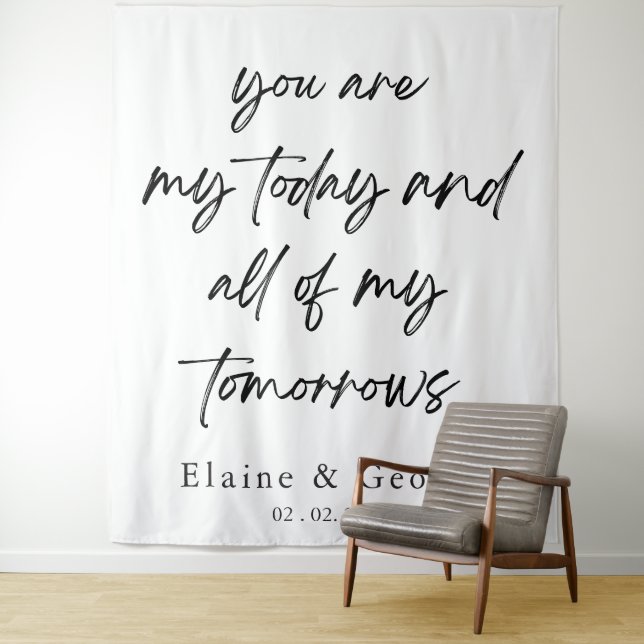 All of My Tomorrows Wedding Photo Prop Backdrop Tapestry (In Situ)