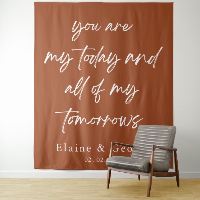 All of My Tomorrows Wedding Photo Prop Backdrop Tapestry (In Situ)