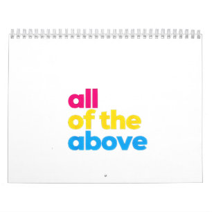 All of the Above Pansexual LGBT Pride Month Calendar