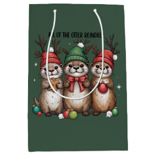 All Of The Otter Reindeer Xmas Animal Winter Medium Gift Bag