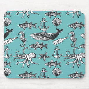 All Of The Sea Pattern Mouse Pad