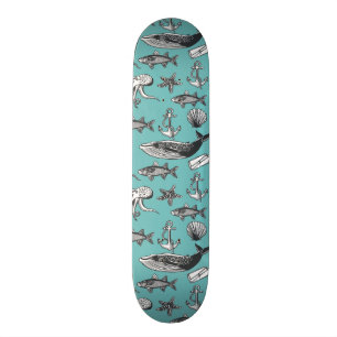 All Of The Sea Pattern Skateboard