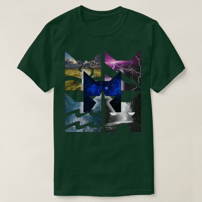 All of the Warrior Cat Clans in one  T-Shirt (Design Front)