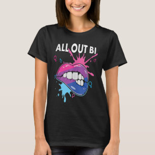 All Out Bi Flag Bisexual Rainbow Pride Bisexuality T-Shirt