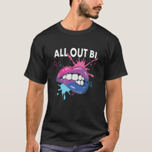 All Out Bi Flag Bisexual Rainbow Pride Bisexuality T-Shirt