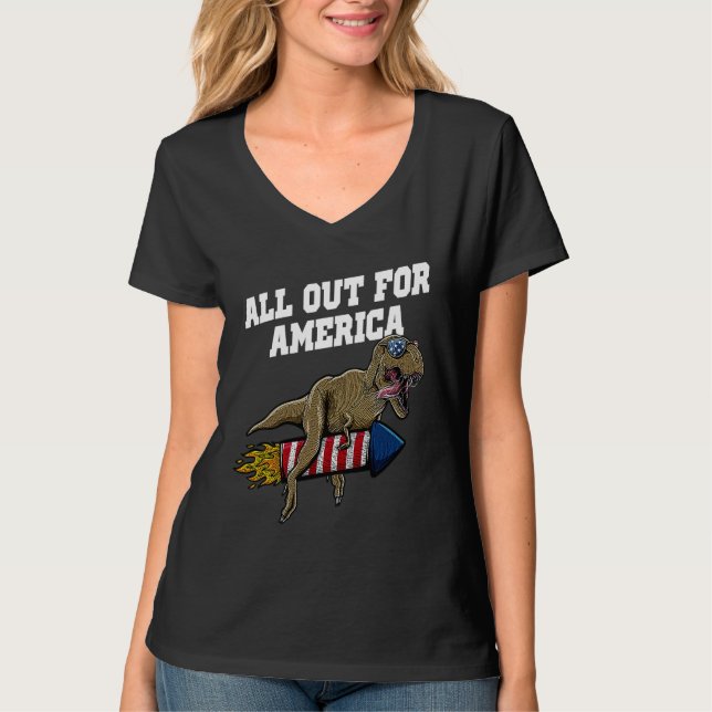 All Out for America 4th of July Independence Fourt T-Shirt (Front)