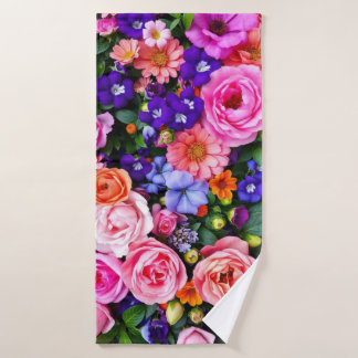 All Over Colourful Floral Towel