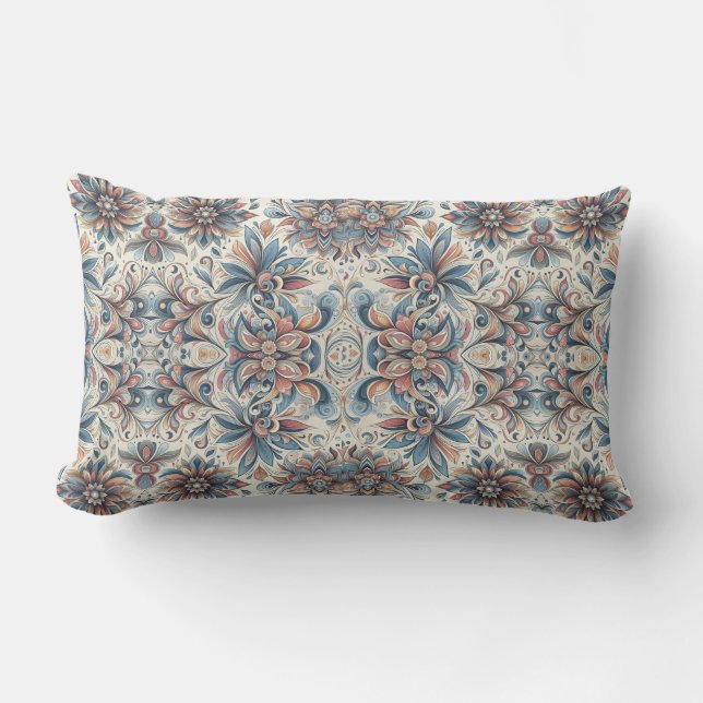All Over Floral Design Lumbar Cushion (Front)