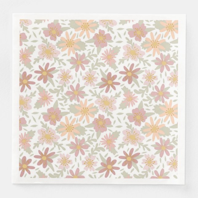All Over Floral Design Napkin (Front)