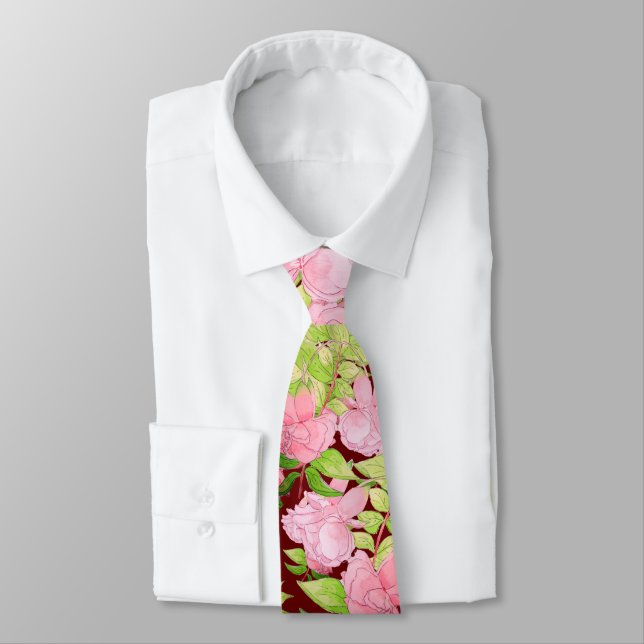 All over flowers big bold and very different  tie (Tied)