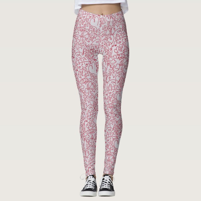 All-Over Heart Design Leggings (Front)