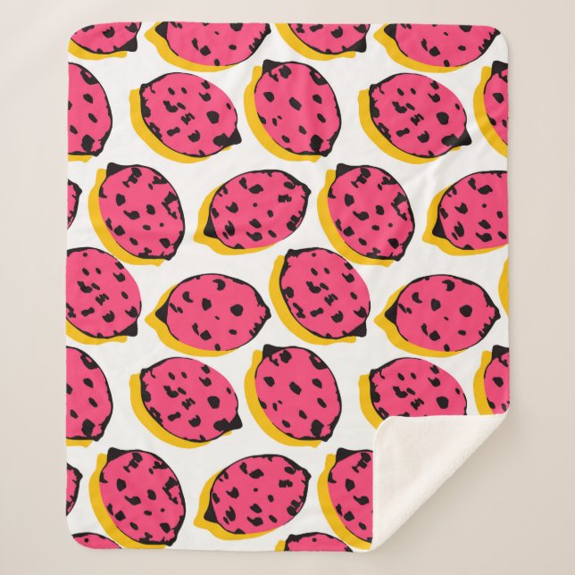 all over lemon patternabstract,art,background,cart sherpa blanket (Front)