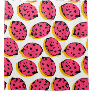 all over lemon patternabstract,art,background,cart shower curtain