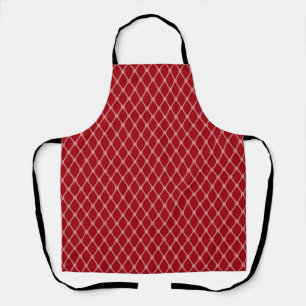 All-Over Pink on Red Kitchen Apron