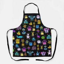 All-Over Print Apron - Black (Adult)