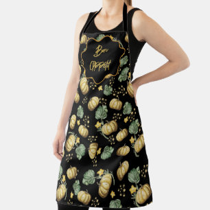 All-Over Print Apron Bon appétit with Pumpkin
