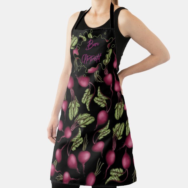 All-Over Print Apron Bon Appétit with radish (Insitu)