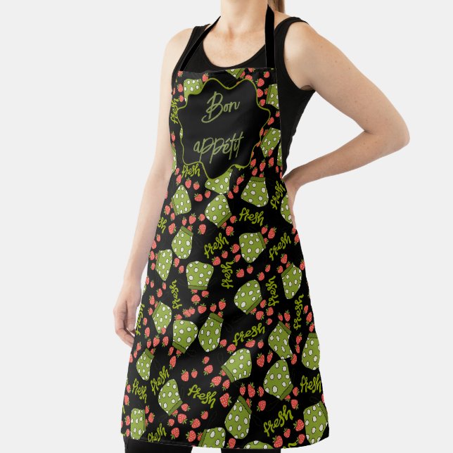 All-Over Print Apron Bon appétit with strawberries (Insitu)