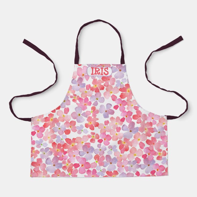 All-Over Print Apron Cheerful Watercolor (Front)