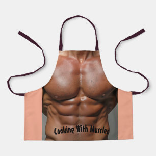 All-Over Print Apron Cooking With Muscles – Flavor