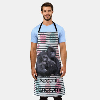All Over Print Apron Keep it Handsome Gorilla