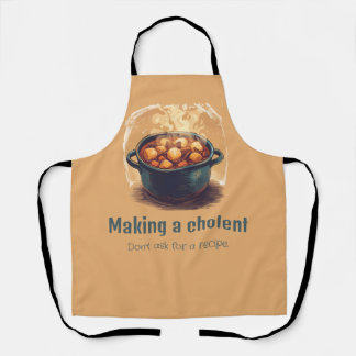All-Over Print Apron Making a Cholent - Funny