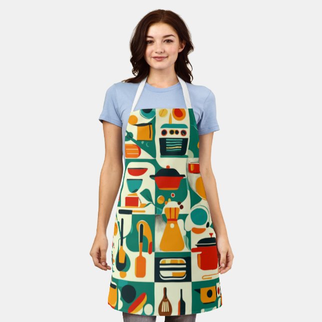 All-Over Print Apron, Medium 26"x30",kitchen,funny Apron (Worn)