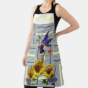 All Over Print Apron Sunflower Stripe Fairy