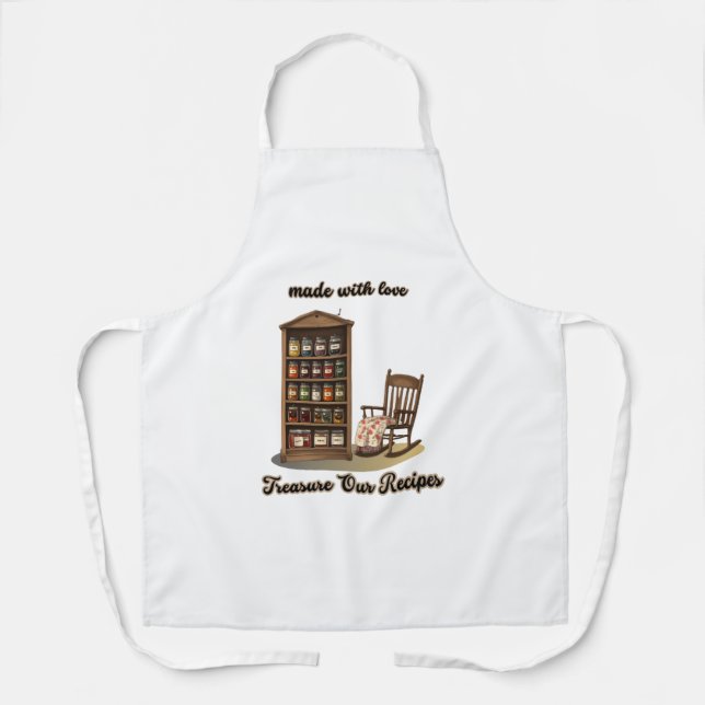 All-Over Print Apron, Treasure Our Recipes Apron (Front)