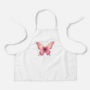All-Over Print Apron with Pink Butterfly
