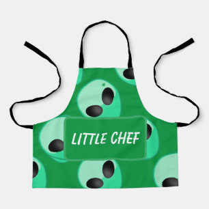 All over print ,green alien head apron