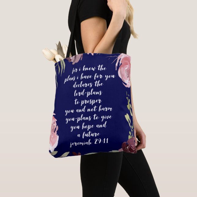 All over print inspirational scripture tote bag (Close Up)