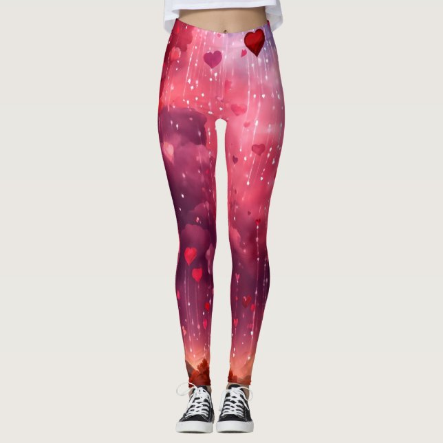 All-Over-Print LeggingsHeartbeat Elegance" Leggings (Front)