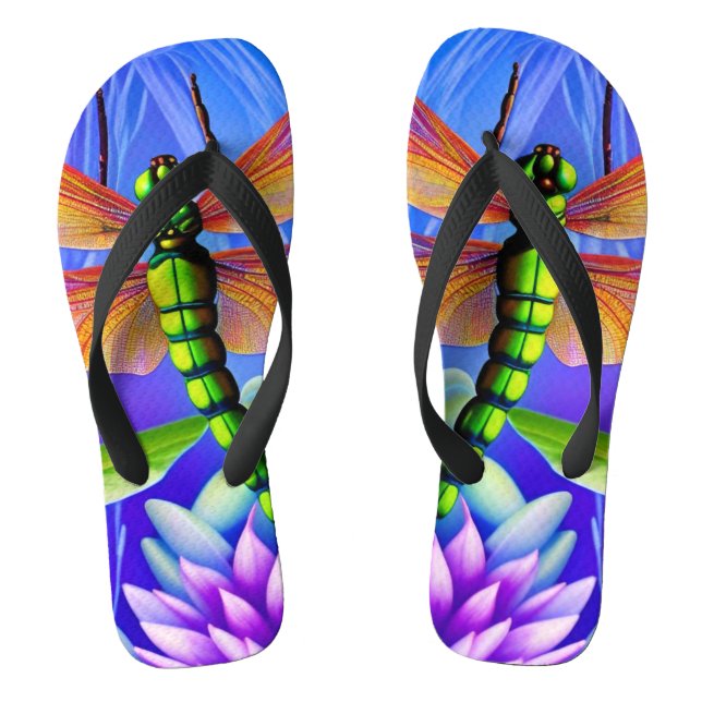 All-Over-Print Magical Solo Dragonfly Art  Jandals (Footbed)