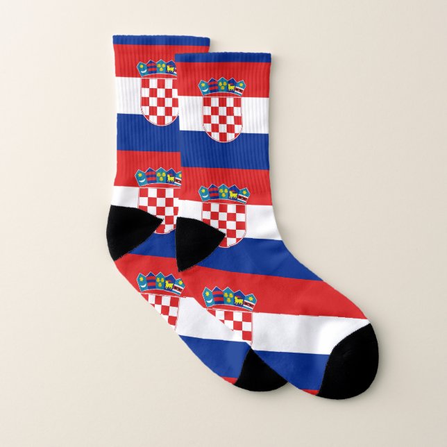 All Over Print Socks with Flag of Croatia (Pair)