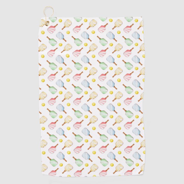 “All Over Racket & Balls” Pickleball Towel (Front)