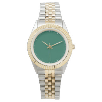 All-Over Solid Colour Green with Marked Increments Watch