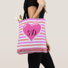 All-Over-stripe print with Shoulder Tote