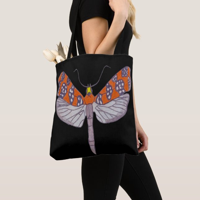 All-Over Tote - Ailanthus Moth (black) (Close Up)