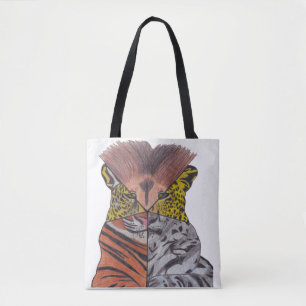 All-Over Tote - Big Cats (white) Bag