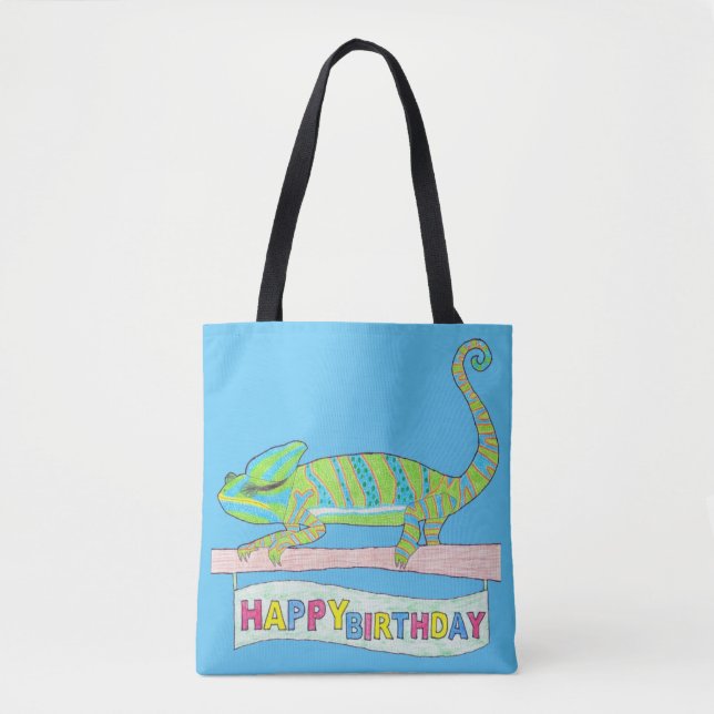 All-Over Tote - Birthday Chameleon (light blue) Bag (Front)