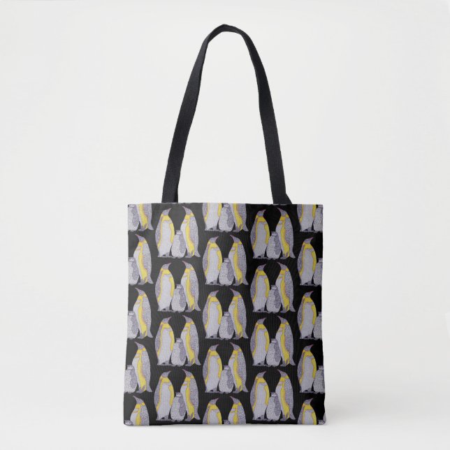 All-Over Tote - Penguin Family (pattern black) Bag (Front)