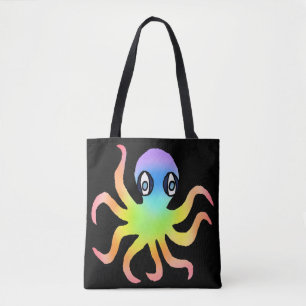 All-Over Tote - Rainbow Octopus (black) Bag